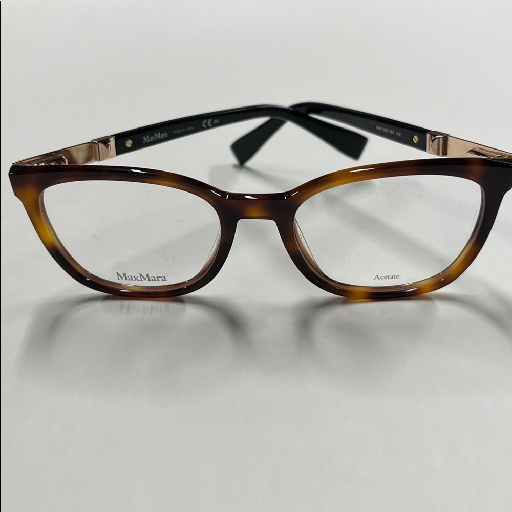 MAXMARA NWOT Women's Tortoise Modern Square 58-140 Springe Hinge Eyeglass Frame